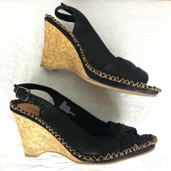 Seychelles Singapore cork sling back wedges size 7 - Picture 4 of 7